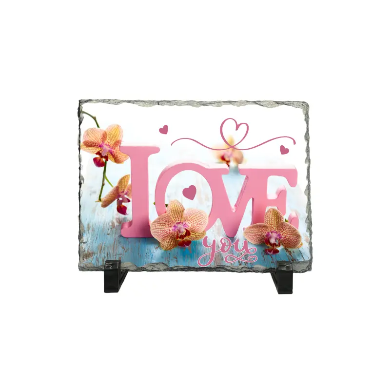 Love, piatra ardezie personalizata, cu mesaj model pa020